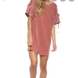 Dex Eyelet Mini Dress in Rust